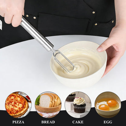 Dough Whisk for Sourdough Starter Stainless Steel Sourdough Starter Stirring Reaches Jar Bottom Dough Hand Mixer Bread Whisk Tool for Pizza Bread Cake Mixing Cooking