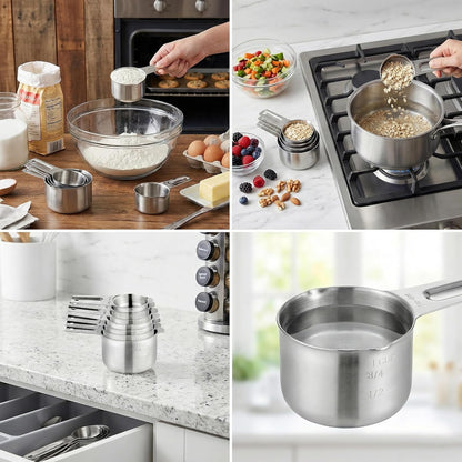 20PCS Measuring Cups and Spoons Set, Stainless Steel Nesting Kitchen Cooking Baking Measuring Set for Dry and Liquid Ingredients