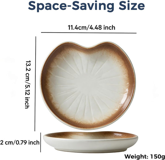 Ceramic Spoon Rest for Kitchen Counter, Coffee Spoon Holder, Easy to Clean Stovetop Spoon Tray, Decorative Countertop Organizer for Soup Spoons/Ladles (Beige)