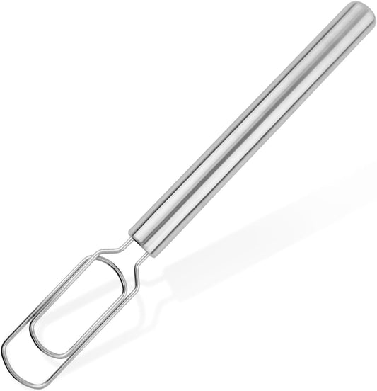 Sourdough Starter Danish Dough Whisk, 12 in Stainless Steel | Narrow coil head reaches jar corners for starter, dough and batter; 1 whisk, dishwasher safe