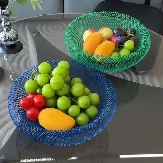 Nest Fruit Bowl with Drainer - Modern Home Decor, Creative Fruit Basket for Kitchen Counter, Dining Table, Living Room Coffee Table - Stylish Ins Aesthetic Storage & Display (Green)