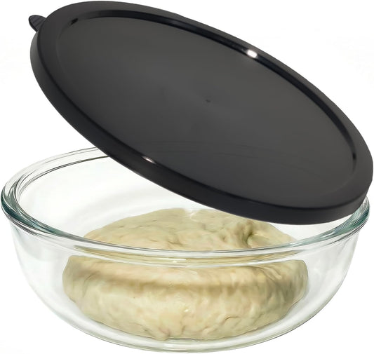 Large Glass Mixing Bowl for Sourdough, 6.2QT with Lid – Big Capacity Clear Bowl for Sourdough, Baking, Salad Prep & Food Storage