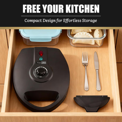 Electric Empanada Maker Machine with Press Mold, Large Dumpling Maker, Pierogi Maker Press Machine, Make 4 Psc of 6 Inches Large Empanadas, Jamaican Beef Patties,Calzones, Pocket Pies