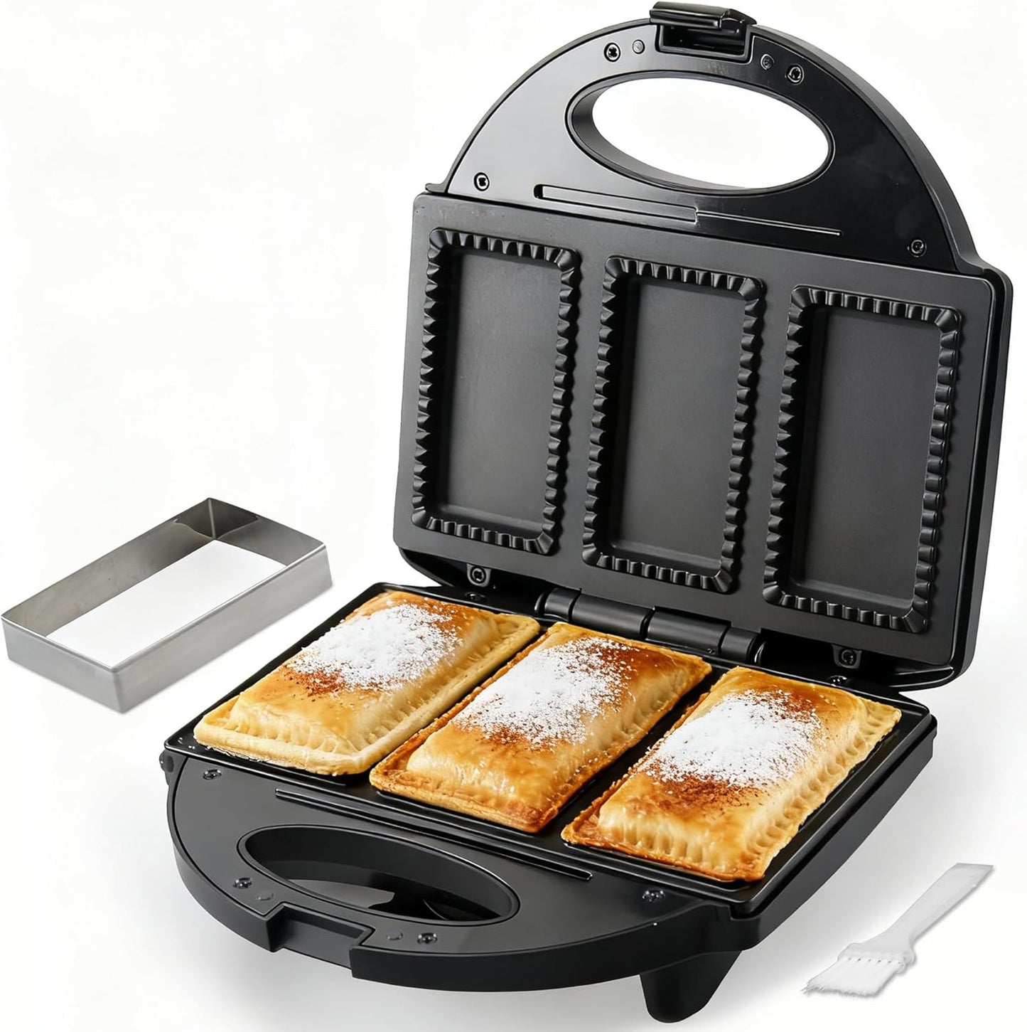 Electric Empanada Maker Machine with Press Mold, Large Dumpling Maker, Pierogi Maker Press Machine, Make 4 Psc of 6 Inches Large Empanadas, Jamaican Beef Patties,Calzones, Pocket Pies