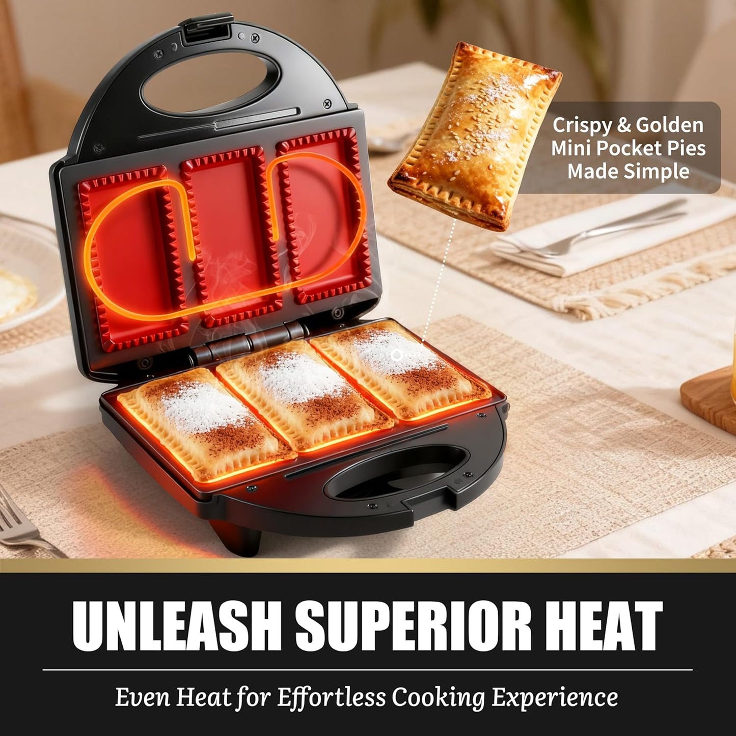 Electric Empanada Maker Machine with Press Mold, Large Dumpling Maker, Pierogi Maker Press Machine, Make 4 Psc of 6 Inches Large Empanadas, Jamaican Beef Patties,Calzones, Pocket Pies