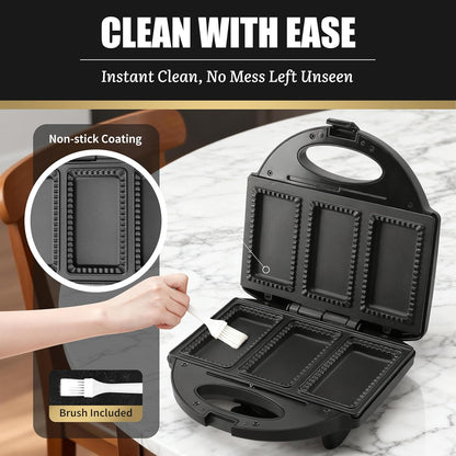 Electric Empanada Maker Machine with Press Mold, Large Dumpling Maker, Pierogi Maker Press Machine, Make 4 Psc of 6 Inches Large Empanadas, Jamaican Beef Patties,Calzones, Pocket Pies