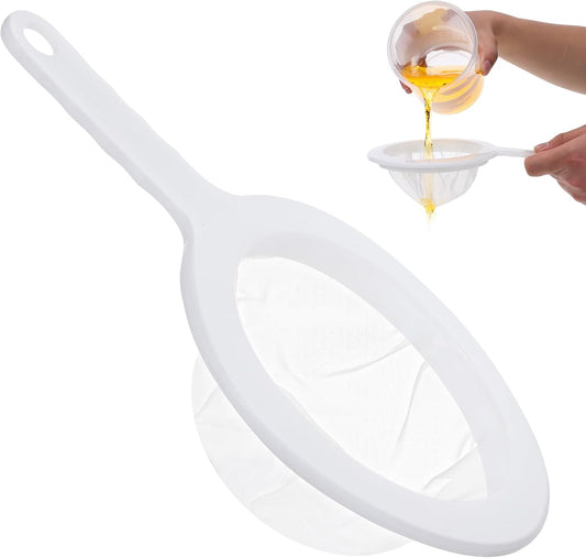 2 Pcs 120 Mesh Fine Mesh Strainer, Nylon Strainer | Fine Mesh Sieve Meshes Strainers, with Non-Slip Handle, and Hanging Hole, for Juice, Juicing Coffee, Nut Milk