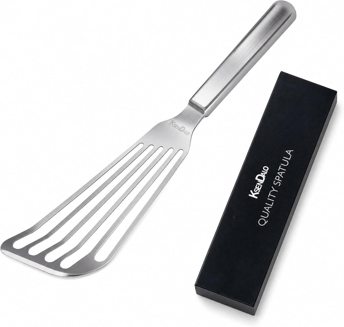 Thin Sturdy Fish Spatula Stainless Steel for Kitchen-Silver | One-piece Style Fish Spatula, Egg Flipper Bbq Flipper 18/8 Stainless Steel Blade Dishwasher-Safe Tools