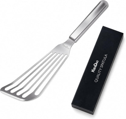 Thin Sturdy Fish Spatula Stainless Steel for Kitchen-Silver | One-piece Style Fish Spatula, Egg Flipper Bbq Flipper 18/8 Stainless Steel Blade Dishwasher-Safe Tools