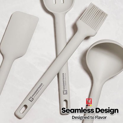 Light Gray Cooking Brush: Heat Resistant Food Grade Silicone, Non-stick Cookware Safe, Silicone Pastry & basting Brush, Flexible Bristle Design (10.63inch x 1.97inch)