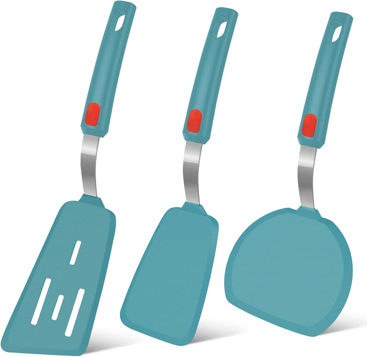 Silicone Spatula Turner Set of 3, 600°F Heat Resistant, BPA Free