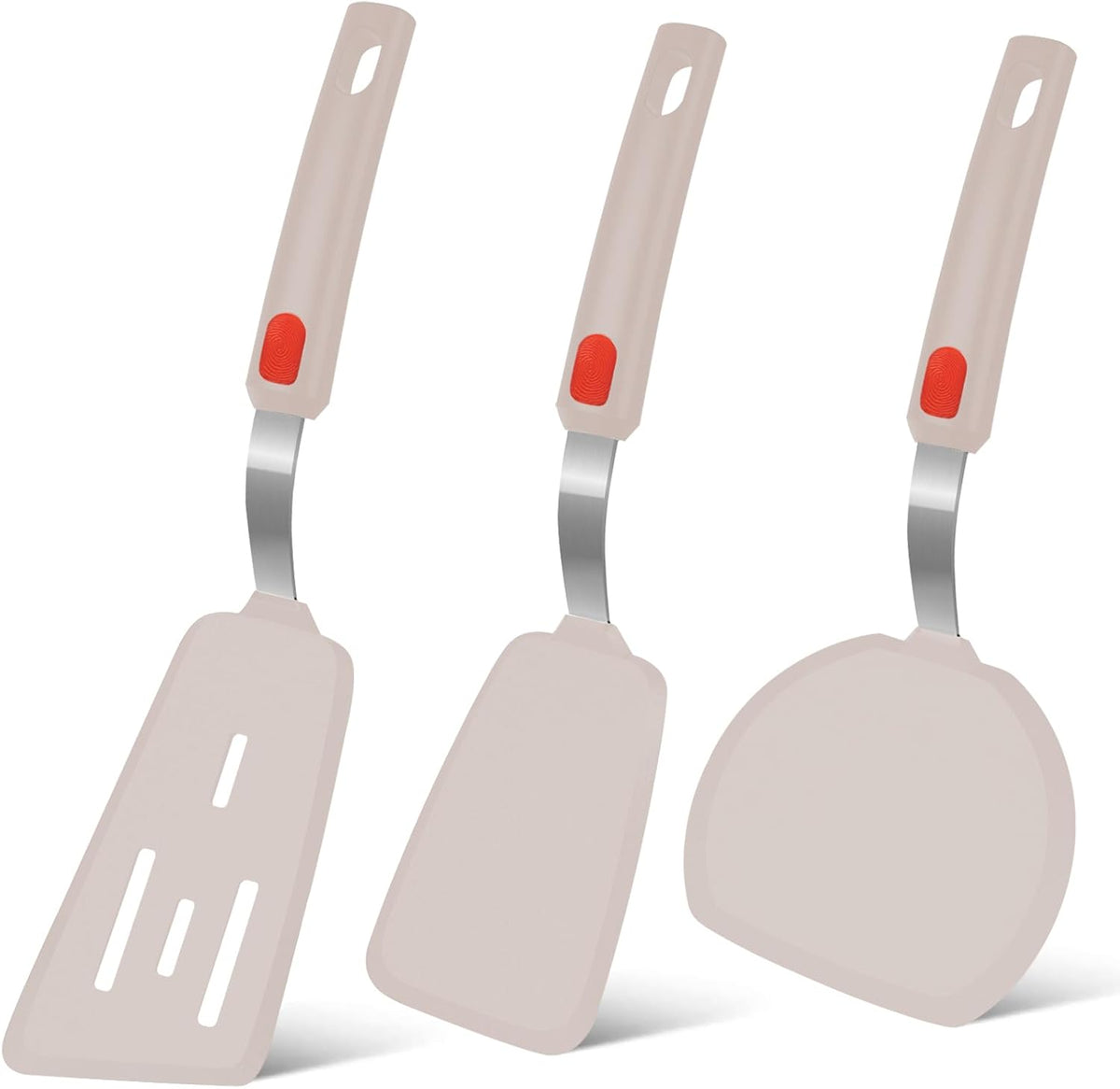 Silicone Spatula Turner Set of 3, 600°F Heat Resistant, BPA Free