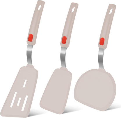 Silicone Spatula Turner Set of 3, 600°F Heat Resistant, BPA Free