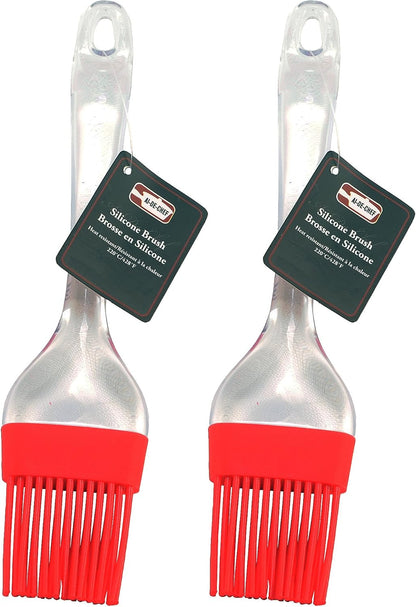 Silicone Whisk and Basting Brush Combo - Stainless Steel & Silicone Whisk for Blending, Beating & Stirring - Silicone Basting Brush, Pastry Brush, BBQ Brush. (2-Pack, Whisk, Spatula)
