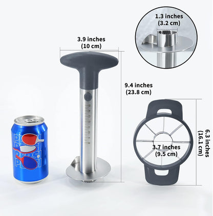 Pineapple Corer and Slicer Tool, Robust Pineapple Core Remover with Upgraded Cutter & Reinforced Thicker Blade, Stainless Steel Kitchen Fruit Gadget for Diced Pineapple Rings (Grey)