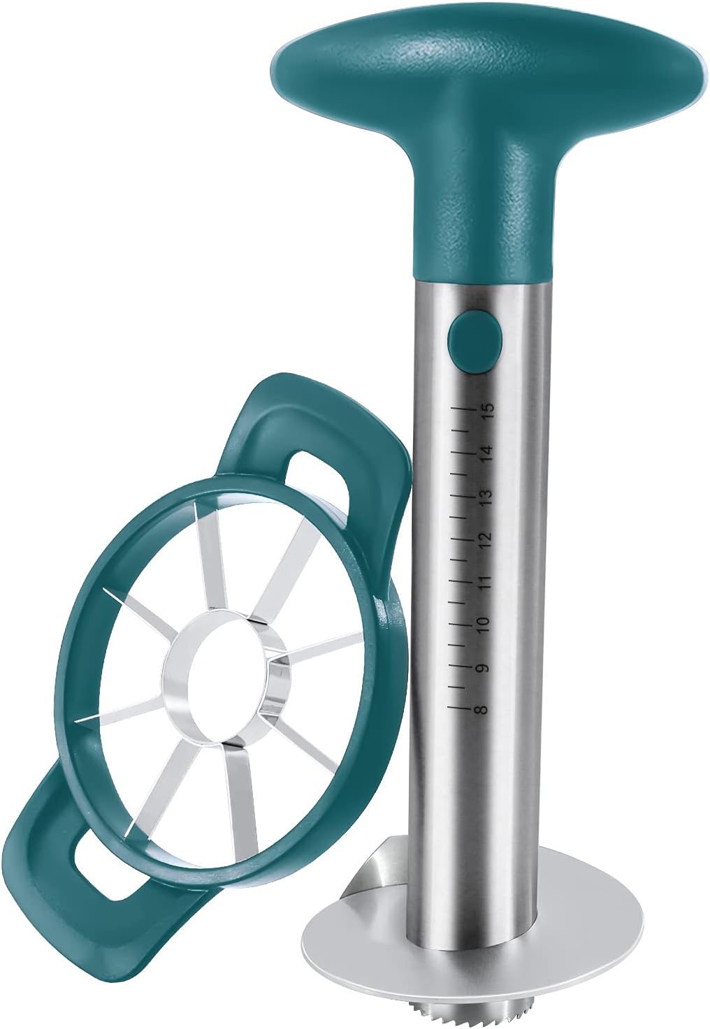 Pineapple Corer and Slicer Tool, Robust Pineapple Core Remover with Upgraded Cutter & Reinforced Thicker Blade, Stainless Steel Kitchen Fruit Gadget for Diced Pineapple Rings (Grey)