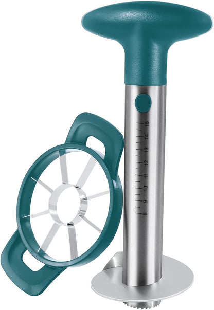 Pineapple Corer and Slicer Tool, Robust Pineapple Core Remover with Upgraded Cutter & Reinforced Thicker Blade, Stainless Steel Kitchen Fruit Gadget for Diced Pineapple Rings (Grey)