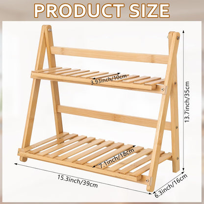 Matcha Station, 15.3 Inch Wooden Matcha Whisk Set Organizer Stand Shelf for Countertop, Bamboo Matcha Whisk Set Station for Store Green Tea Powder Scoop Mugs in Tea Room Coffee Bar Kitchen Countertops