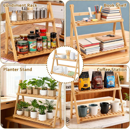Matcha Station, 15.3 Inch Wooden Matcha Whisk Set Organizer Stand Shelf for Countertop, Bamboo Matcha Whisk Set Station for Store Green Tea Powder Scoop Mugs in Tea Room Coffee Bar Kitchen Countertops