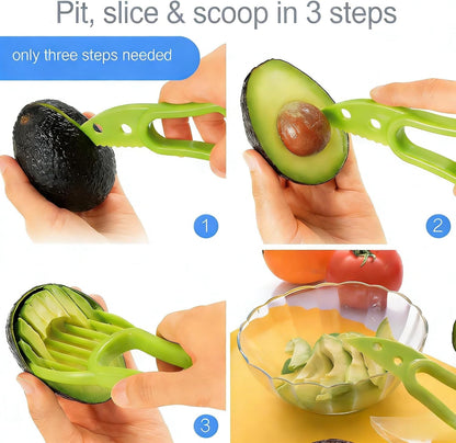 Avocado Slicer Tool, 3-in-1 Peeler Cutter and Scooper for Fruits