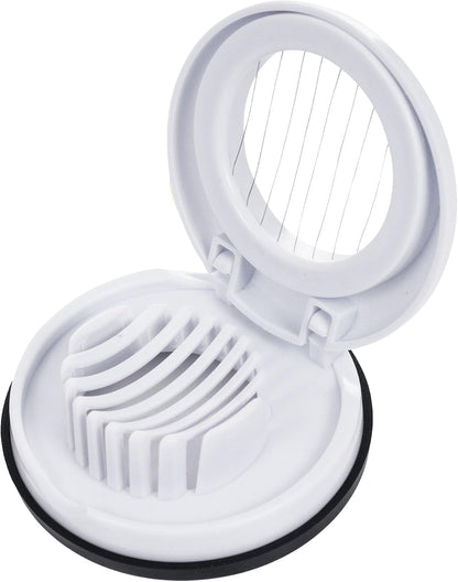 Egg Slicer with Steel Cutting Wires and Nonslip Base, White