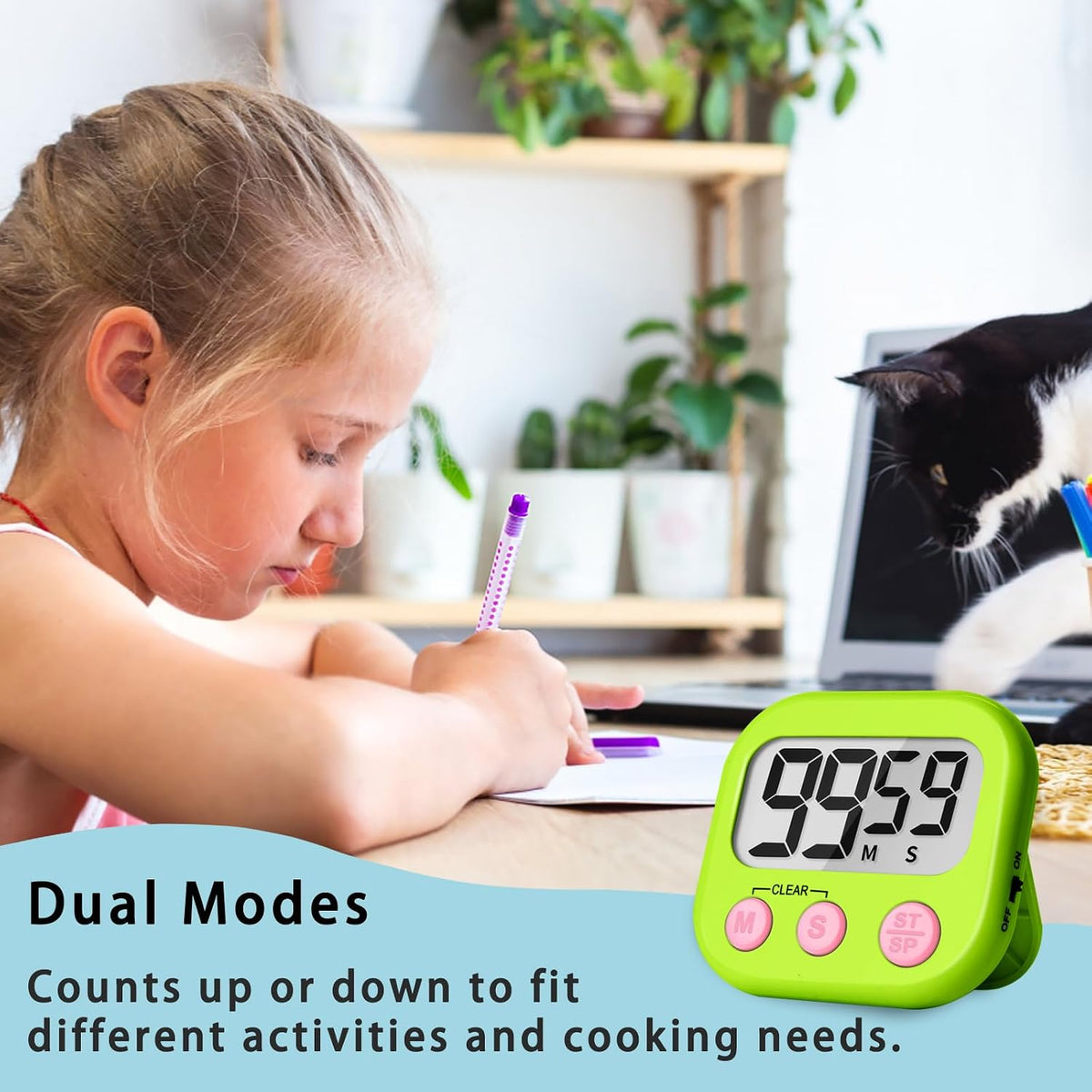 Digital Kitchen Timers, Classroom Timers for Kids Teachers, 6 Color | Back to School Supplies Bulk, Classroom Must Haves, Min/Sec Count Up/Down, Magnetic Back, Loud Alarm, Lanyards Included