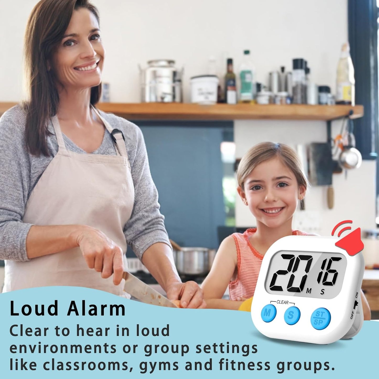 Digital Kitchen Timers, Classroom Timers for Kids Teachers, 6 Color | Back to School Supplies Bulk, Classroom Must Haves, Min/Sec Count Up/Down, Magnetic Back, Loud Alarm, Lanyards Included