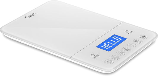 Touch III Digital Kitchen Scale with Calorie Counter, 22 lbs (10 kg), White