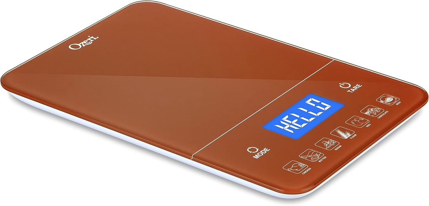 Touch III Digital Kitchen Scale with Calorie Counter, 22 lbs (10 kg), White