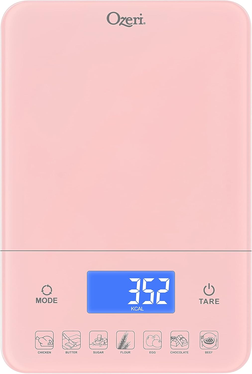 Touch III Digital Kitchen Scale with Calorie Counter, 22 lbs (10 kg), White
