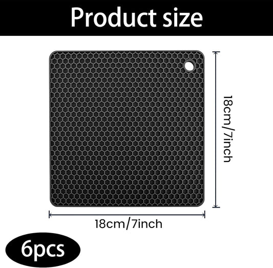 Silicone Trivet Mats Set of 6, Heat Resistant Non-Slip Food Grade