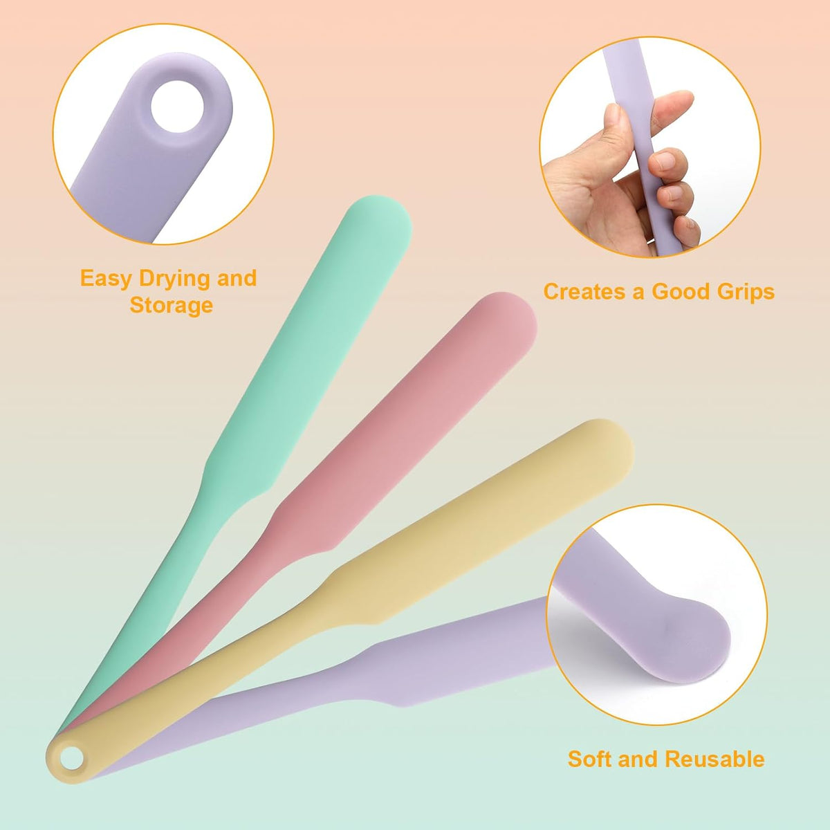 Silicone Chocolate Melting Cup Set with 4 Silicone Measuring Cups (250ml & 350ml) and 4PCS Heat-Resistant Jar Spatulas, Non-Stick Baking Tools for DIY Chocolate, Butter & Cream Mixing