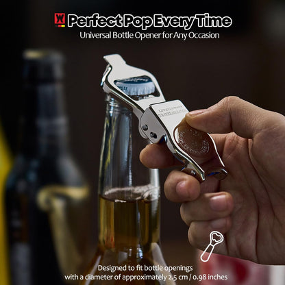 SUS304 Stainless Steel 3-in-1 Bottle Opener | Bottle Replacement Cap for Soda & Beer | Carbonated Drink Resealer | Soda Can Tab Opener | Stainless Multi-Use Beverage Tool