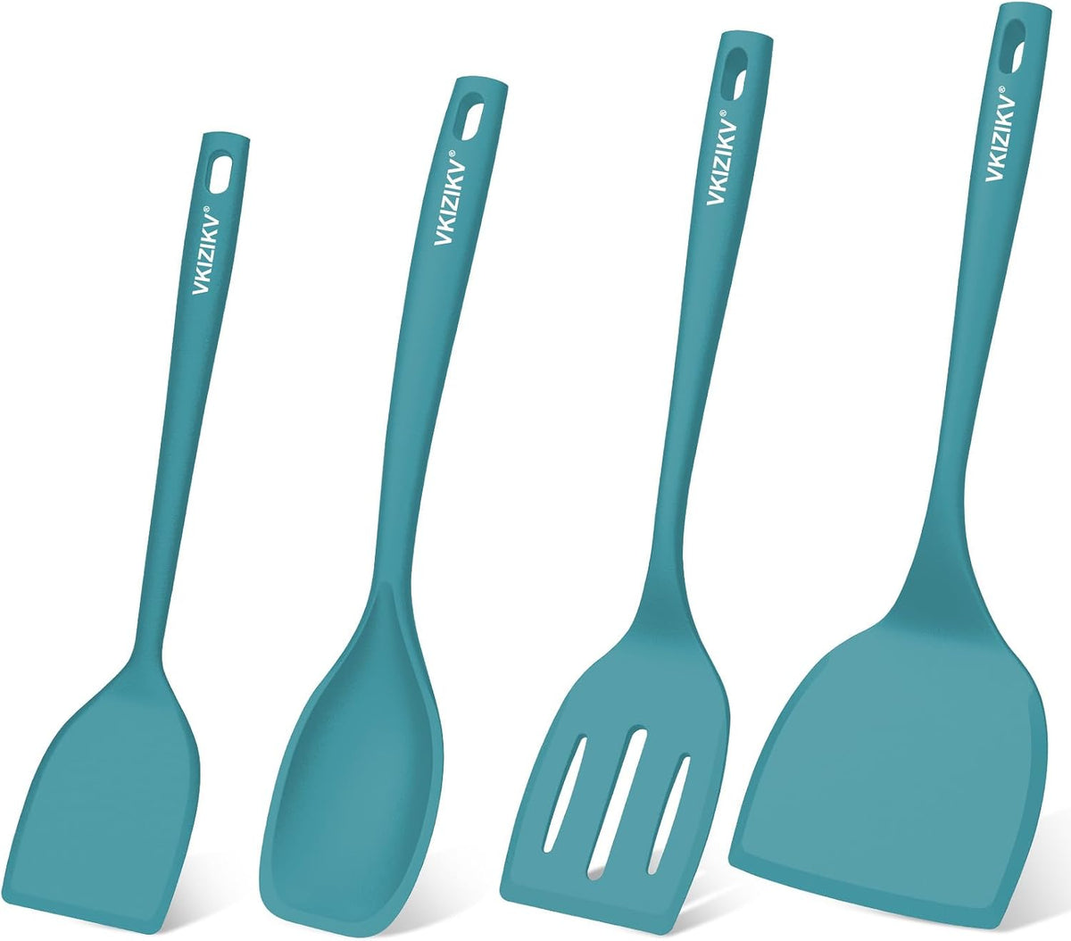 Silicone Spatula Turner Set & Spoon, 4 Pack, 600°F Heat Resistant