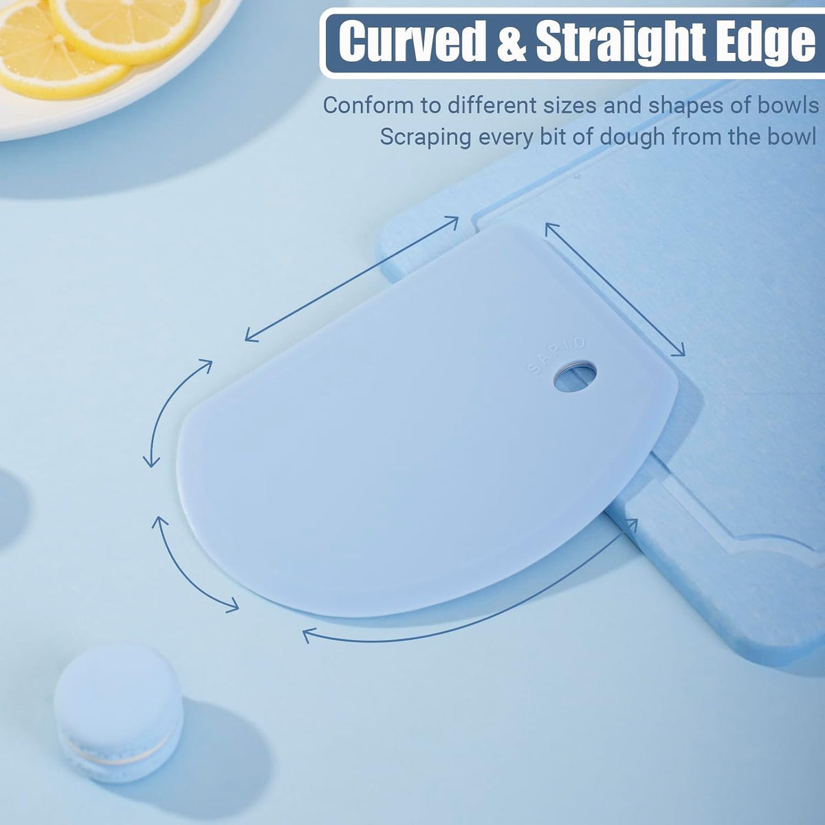 Flexible Curved Edge Silicone Bowl Scraper Dough Scraper Baking Bread