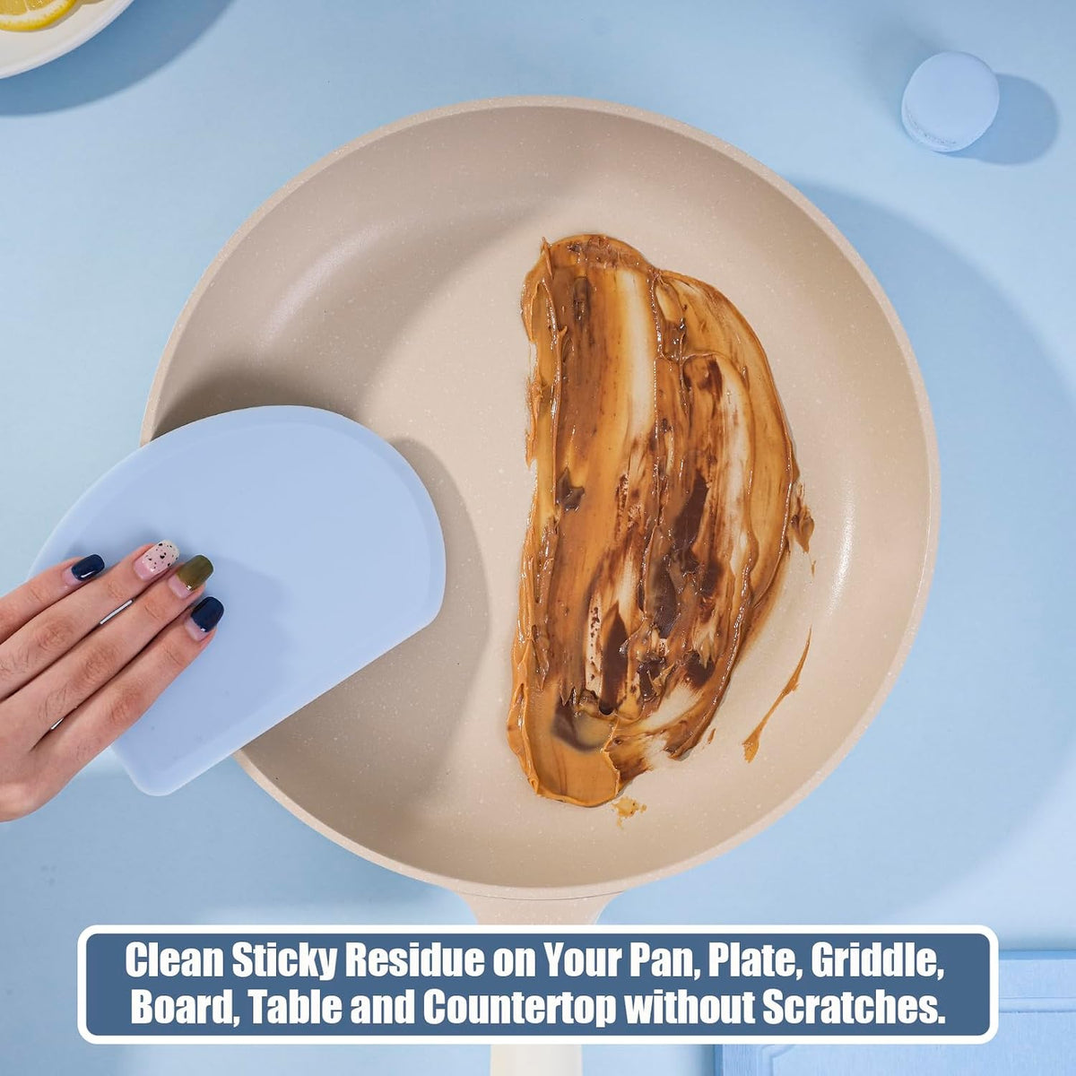 Flexible Curved Edge Silicone Bowl Scraper Dough Scraper Baking Bread
