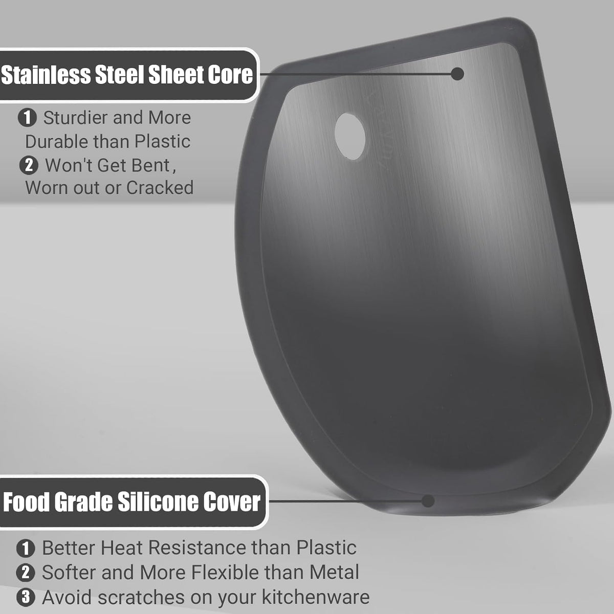 Flexible Curved Edge Silicone Bowl Scraper Dough Scraper Baking Bread