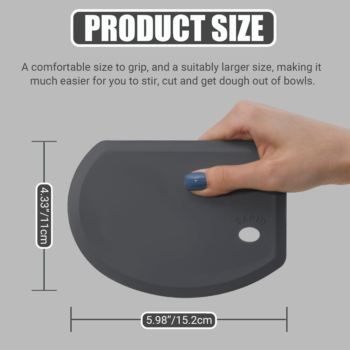 Flexible Curved Edge Silicone Bowl Scraper Dough Scraper Baking Bread