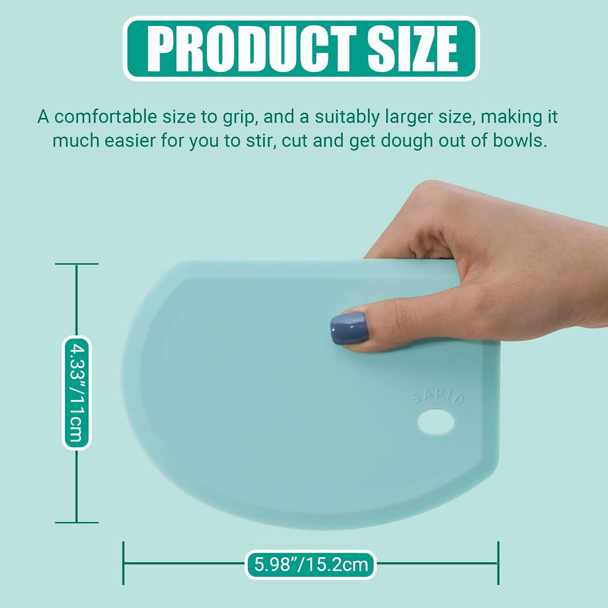 Flexible Curved Edge Silicone Bowl Scraper Dough Scraper Baking Bread