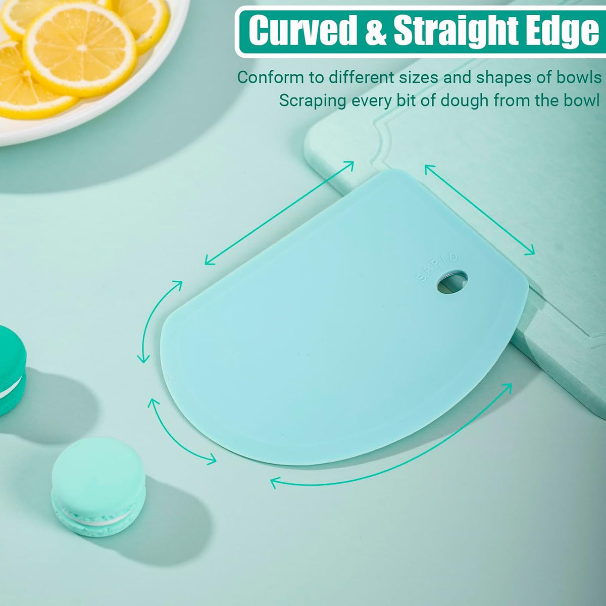 Flexible Curved Edge Silicone Bowl Scraper Dough Scraper Baking Bread