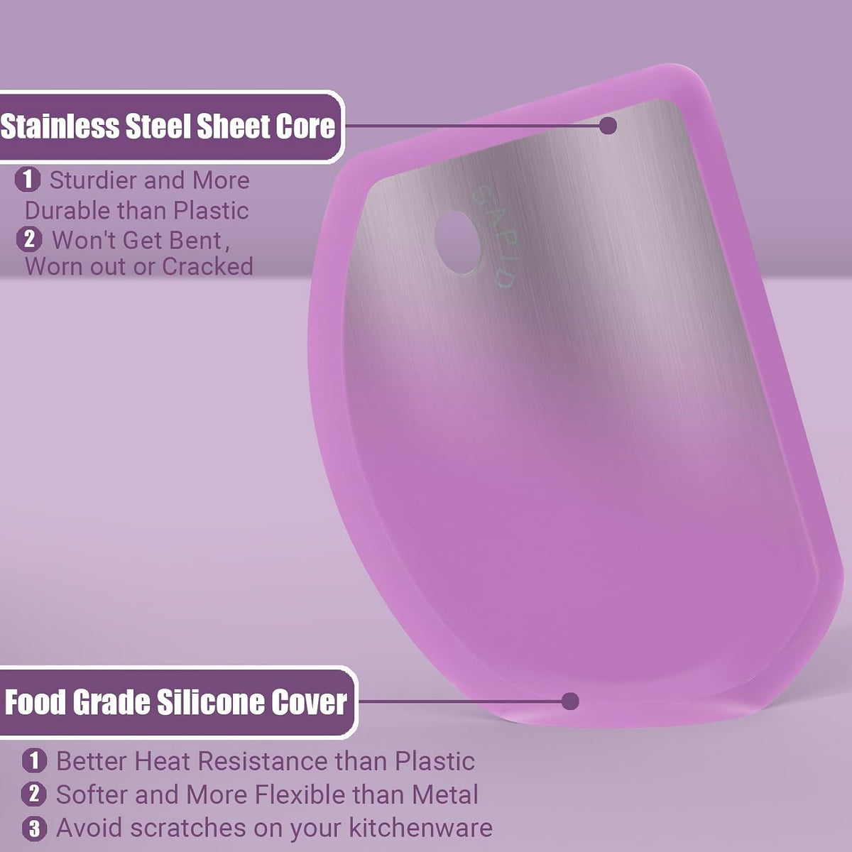 Flexible Curved Edge Silicone Bowl Scraper Dough Scraper Baking Bread