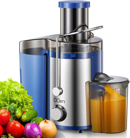 Juicer Machine, 500W Centrifugal Juicer Extractor with Wide Mouth 3” Feed Chute for Fruit Vegetable, Easy to Clean, Stainless Steel, BPA-free (Black)