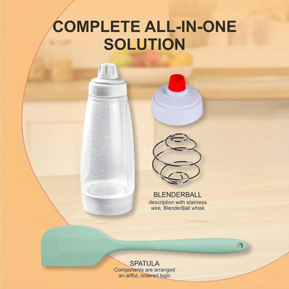 Pancake Batter Dispenser Bottle,Pancake Squeeze Bottle,Pancake Bottle With Whisk Ball And Stand Base, Batter Mixer And Dispenser For Pancakes, Crepes, Waffle,Kitchen Baking Tool One Pack