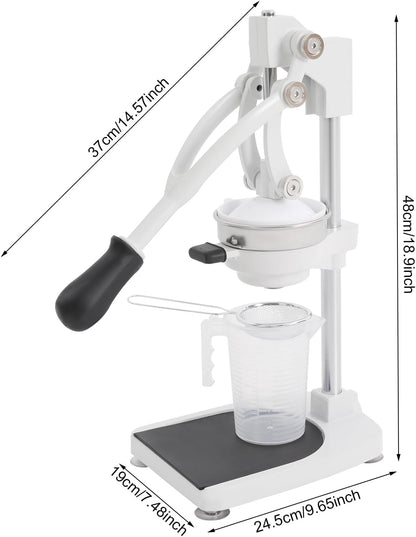 Manual Juicer, Cast Iron Juicer, Citrus Juicer with Stable Base Commercial Grade Manual Press for Orange Lemon Lime Grapefruit and Pomegranate