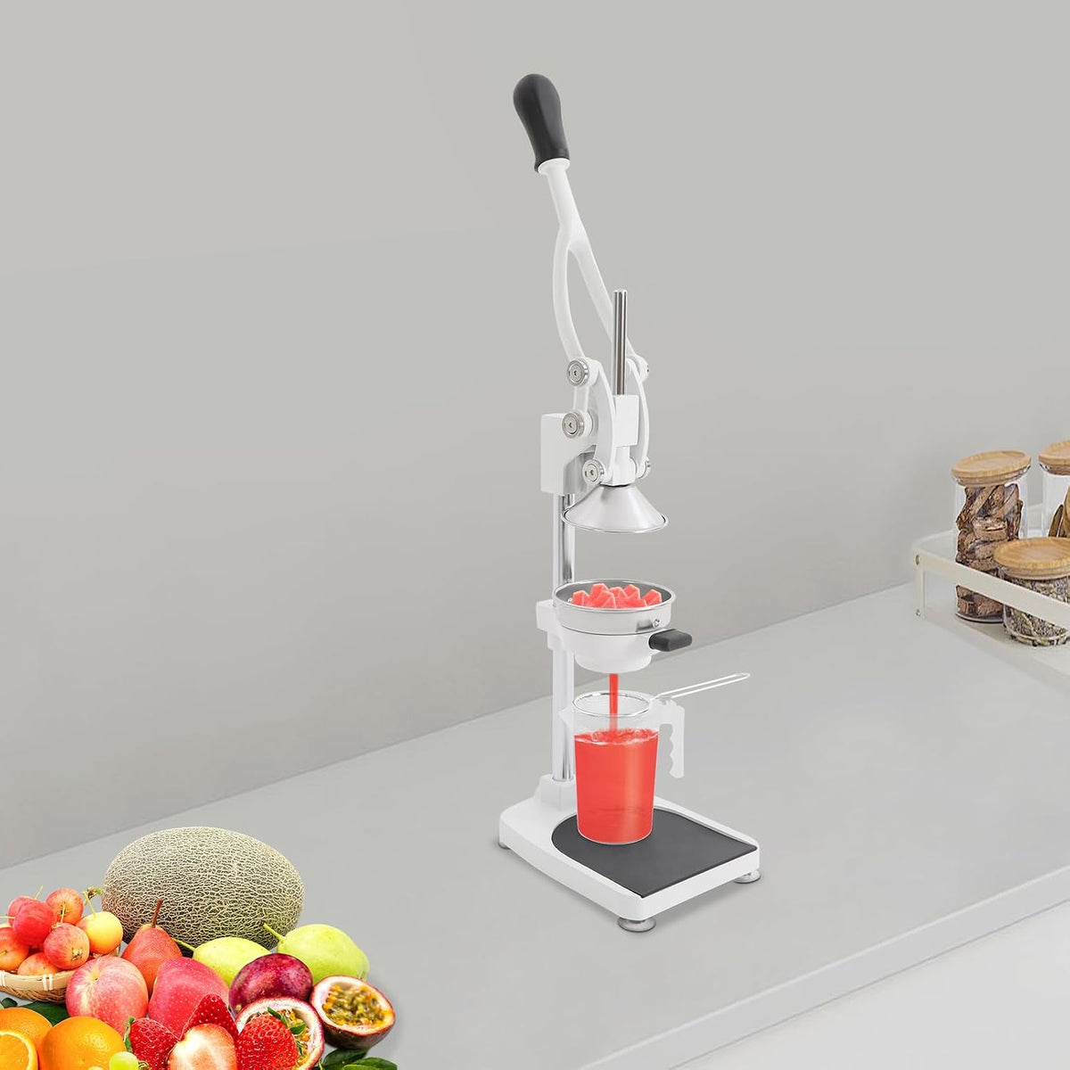 Manual Juicer, Cast Iron Juicer, Citrus Juicer with Stable Base Commercial Grade Manual Press for Orange Lemon Lime Grapefruit and Pomegranate