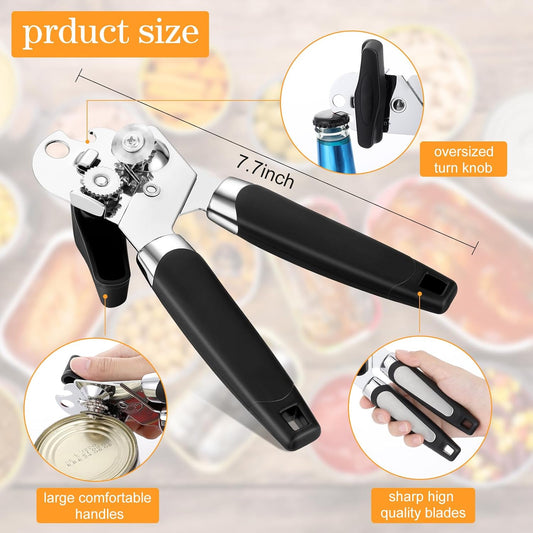 6 Pcs Manual Can Opener Bulk with Sharp Blade Smooth Edge Multifunctional Kitchen Gadget Handheld Openers Large Handheld Knob Can and Bottle Animals for Dorm Kitchen Essentials Gifts
