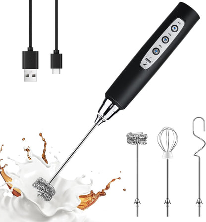 Handheld Milk Frother Wand for Coffee, Rechargeable Electric Whisk - Colors A