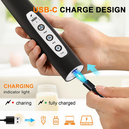 Handheld Milk Frother Wand for Coffee, Rechargeable Electric Whisk - Colors A