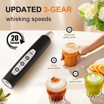Handheld Milk Frother Wand for Coffee, Rechargeable Electric Whisk - Colors A