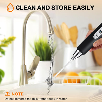 Handheld Milk Frother Wand for Coffee, Rechargeable Electric Whisk - Colors A
